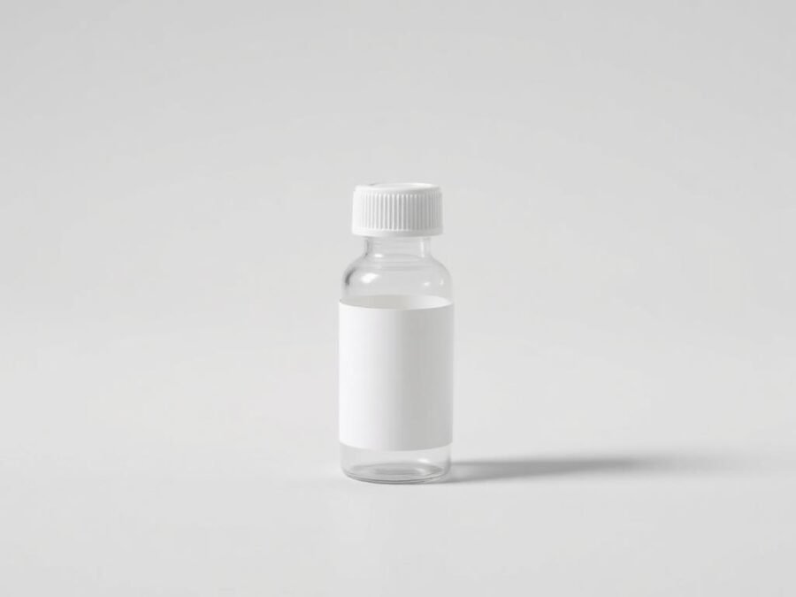 Concept-labelled research vial on a clean laboratory surface